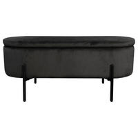 SITZBANK 95/42/37,5 cm Samt Schwarz  - Schwarz, Design, Textil/Metall (95/42/37,5cm) - MID.YOU