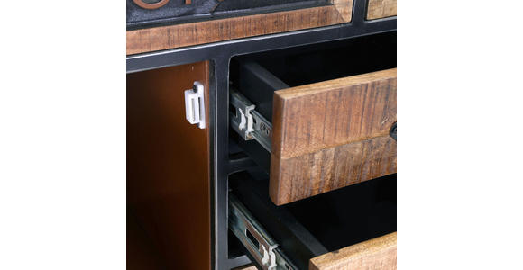 KOMMODE in 70/85/38 cm - Schwarz/Braun, LIFESTYLE, Holz/Metall (70/85/38cm) - Landscape