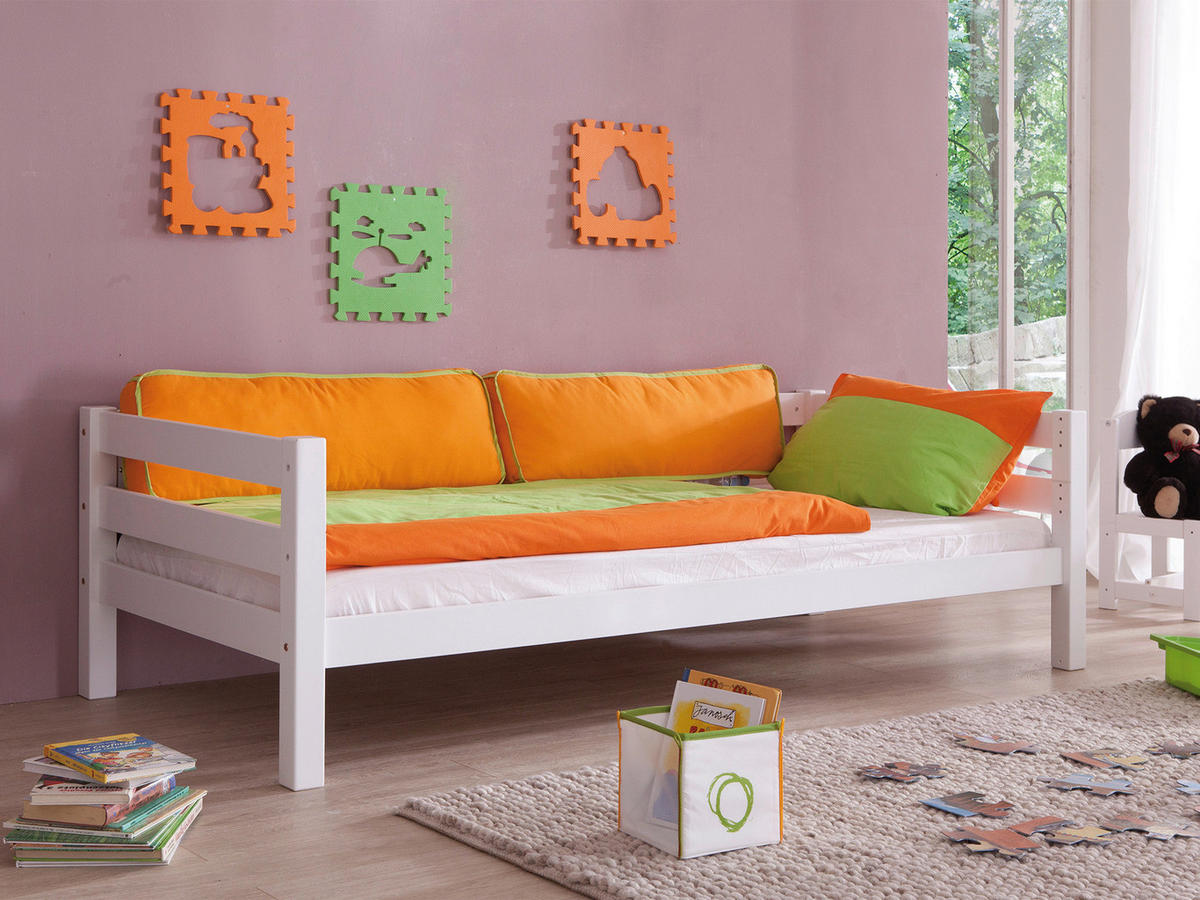 SPIELBETT Buche massiv 90/200 cm Weiß  - Weiß, Design, Holz (90/200cm) - MID.YOU