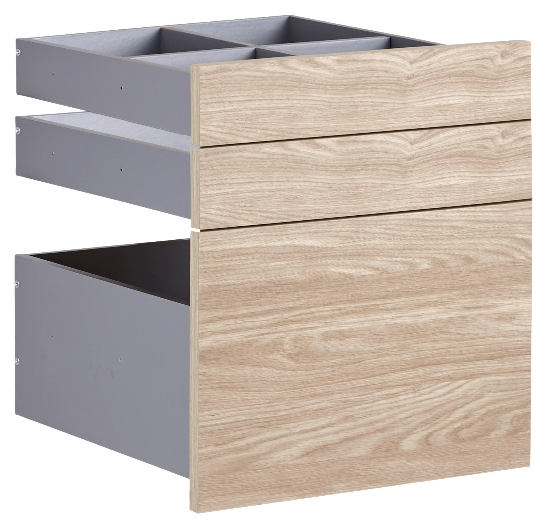 SCHUBLADENSET 45,3/50,3/46,8 cm   - Eichefarben, Konventionell, Holzwerkstoff (45,3/50,3/46,8cm) - Hom`in