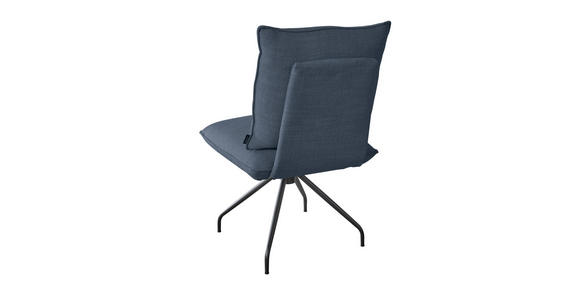 STUHL in Stahl Struktur Metall, Textil - Schwarz/Dunkelblau, Design, Textil/Metall (50/90/70cm) - Dieter Knoll