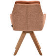 ARMLEHNSTUHL  in Webstoff Kombination Echtleder/Stoff pigmentiert  - Eiche Bianco/Cognac, Design, Leder/Holz (62/90/65cm) - Waldwelt