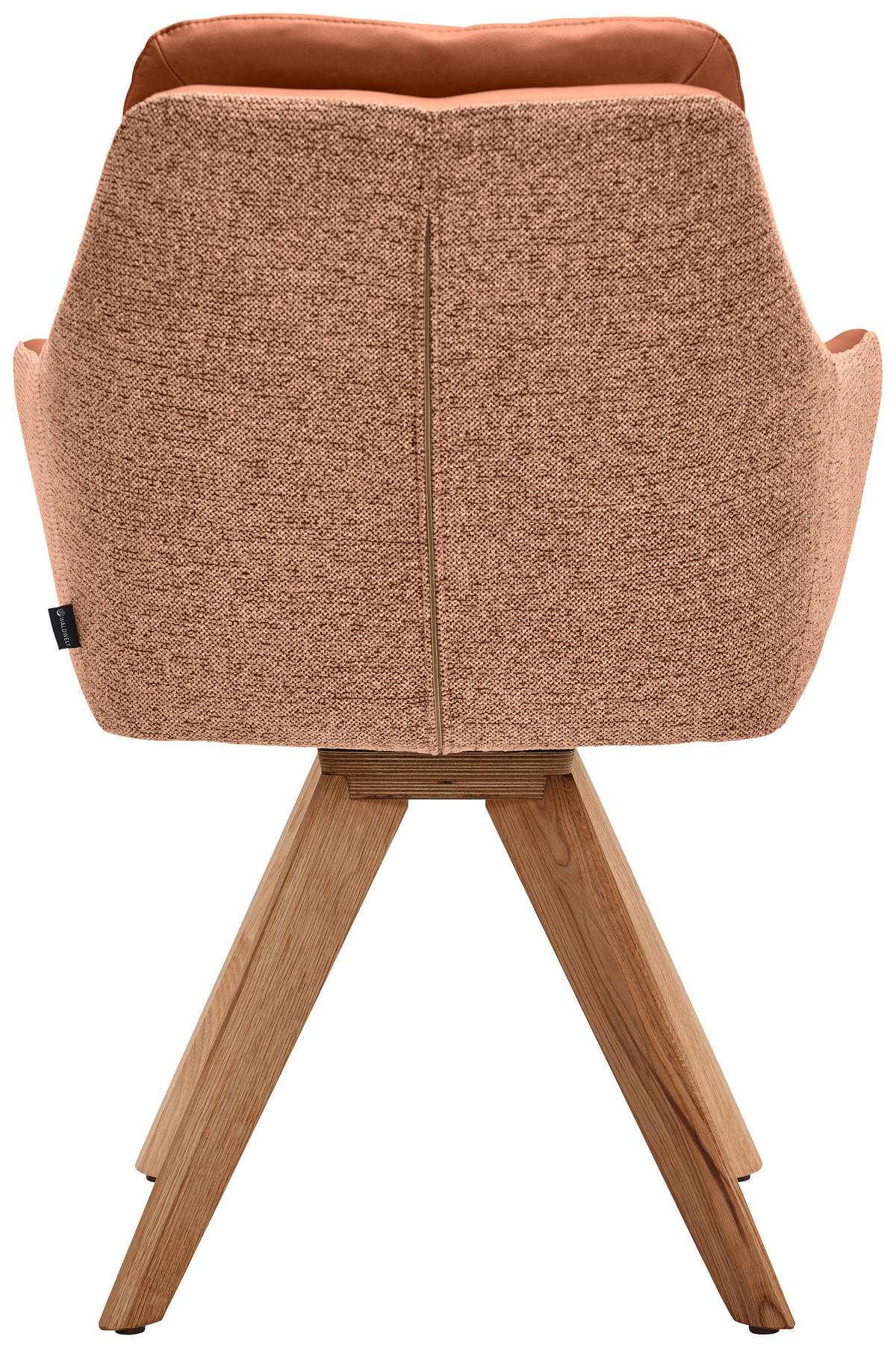 ARMLEHNSTUHL  in Webstoff Kombination Echtleder/Stoff pigmentiert  - Eiche Bianco/Cognac, Design, Leder/Holz (62/90/65cm) - Waldwelt