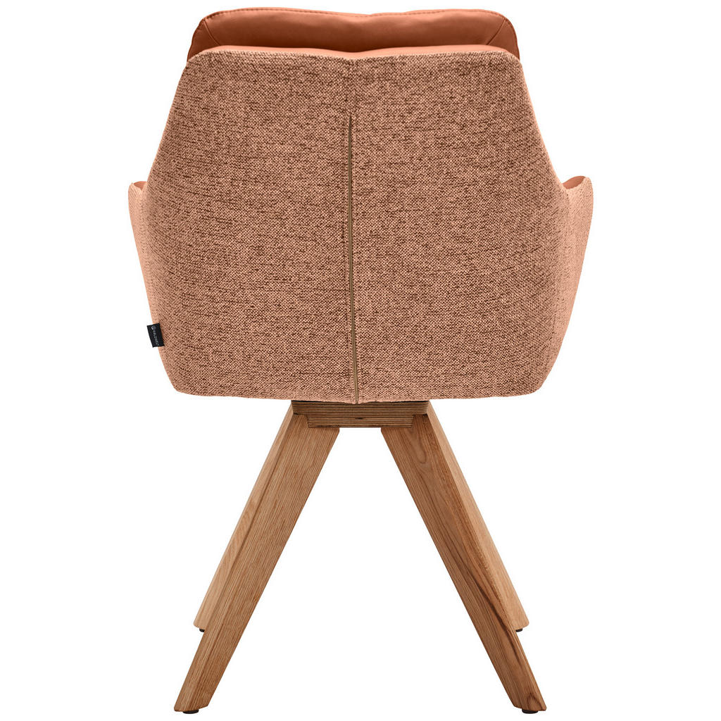 Thumbnail - Waldwelt Armlehnstuhl, Haselnuss, Cognac, Eiche Bianco, Holz, Textil, Leder, Kombination Echtleder/Stoff, Rindleder, Eic...
