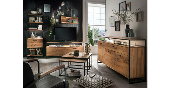 SIDEBOARD  170/92/44 cm 1 Schublade(n)  - Schwarz, Design, Holz/Metall (170/92/44cm) - Linea Natura