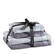 FROTTIERSET 4-teilig - Dunkelgrau/Silberfarben, Design, Textil - Vossen