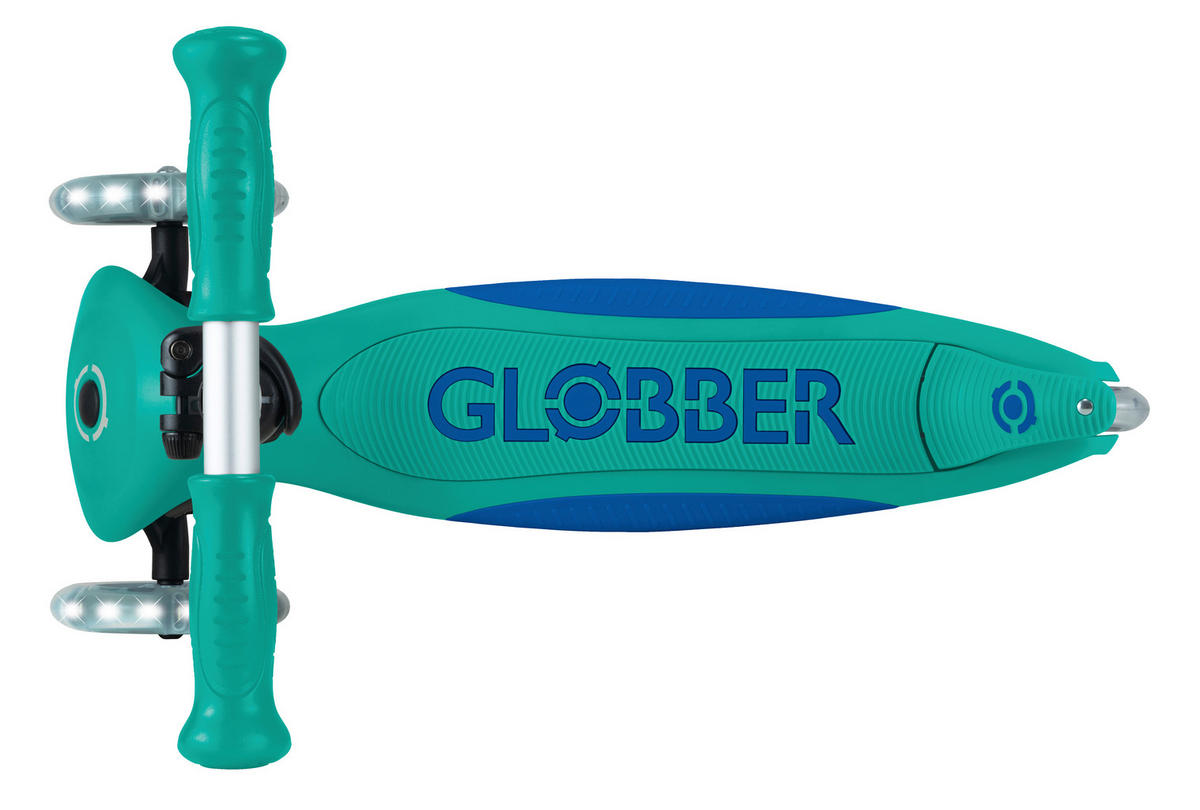 KINDERSCOOTER ELITE LIGHTS  - Türkis, Basics, Kunststoff (57.5/28/82.5cm) - GLOBBER