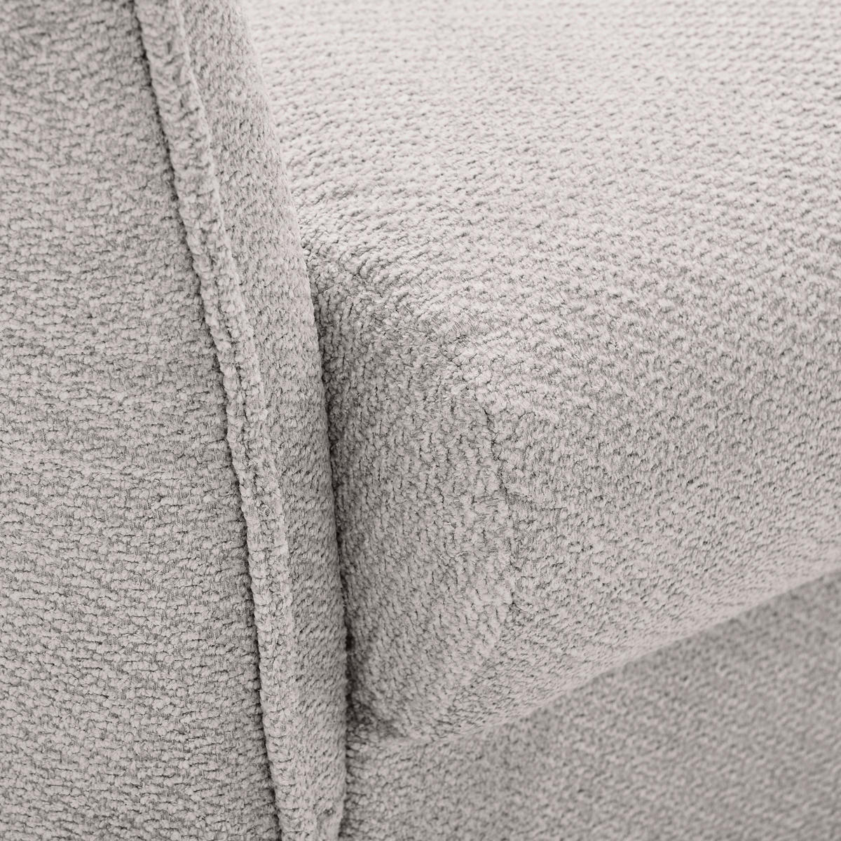 BIGSOFA Webstoff Hellgrau  - Hellgrau/Schwarz, KONVENTIONELL, Textil/Metall (282/94/127cm) - Ambia Home