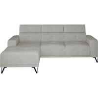 ECKSOFA Greige Chenille  - Greige/Schwarz, KONVENTIONELL, Textil/Metall (178/264cm) - Hom`in