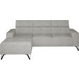ECKSOFA Greige Chenille  - Greige/Schwarz, KONVENTIONELL, Textil/Metall (178/264cm) - Hom`in