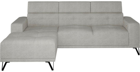 ECKSOFA Greige Chenille - Greige/Schwarz, KONVENTIONELL, Textil/Metall (178/264cm) - Hom`in