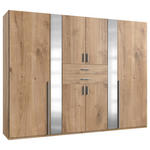 KLEIDERSCHRANK  in Plankeneiche  - Plankeneiche/Alufarben, KONVENTIONELL, Glas/Holzwerkstoff (270/208/58cm) - Carryhome