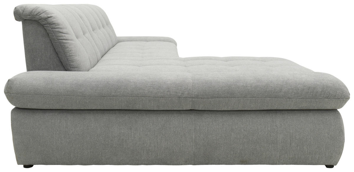 ECKSOFA in Mikrofaser Grau  172/300 cm  - Chromfarben/Grau, KONVENTIONELL, Textil/Metall (172/300cm) - MID.YOU