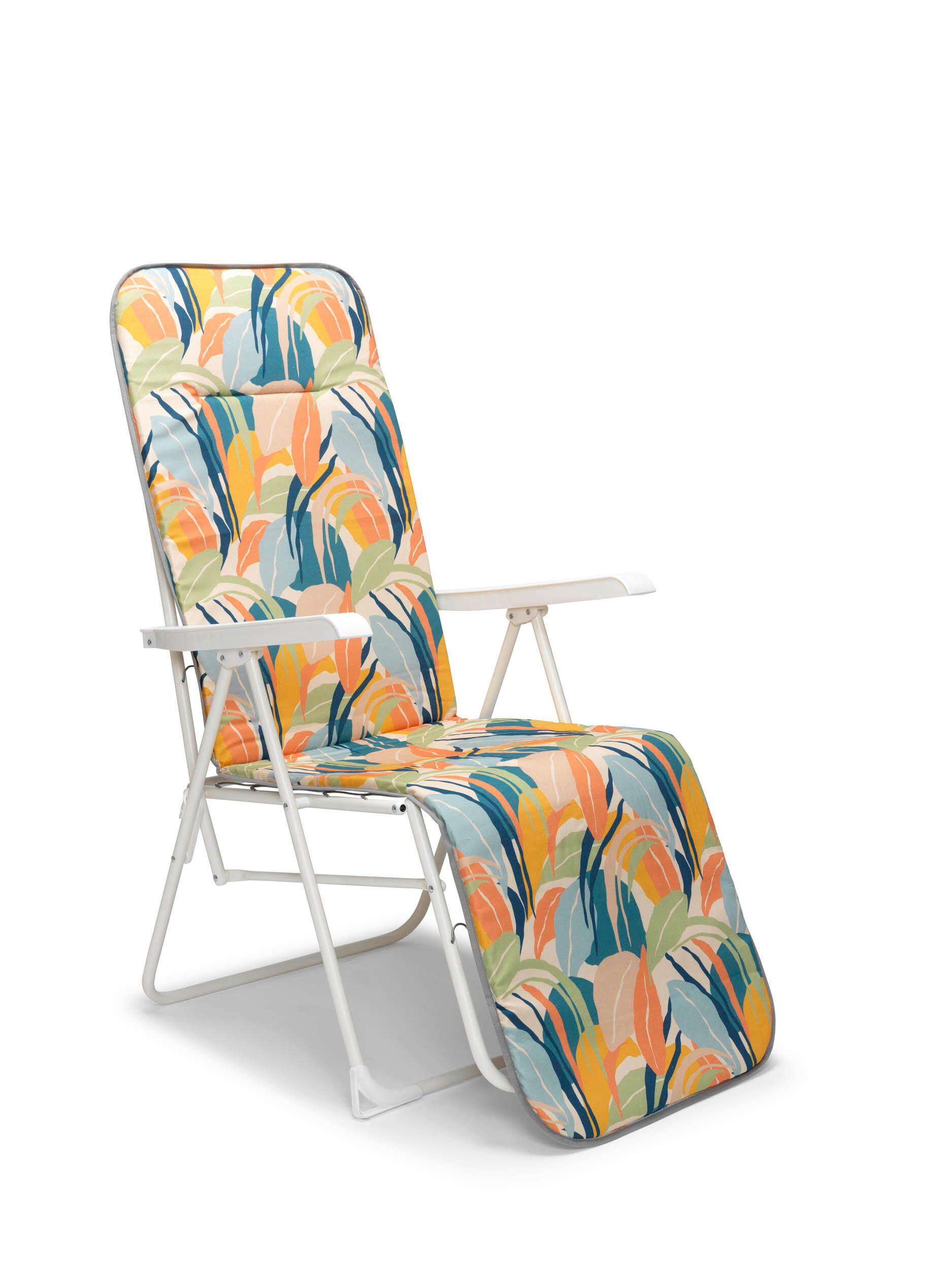 SONNENLIEGE 58/108/75 cm - Multicolor/Weiß, Basics, Textil/Metall (58/108/75cm)