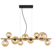 LAMPĂ SUSPENDATĂ CU LED 86,6/36/120 cm  - negru/alămiu, Design, sticlă/metal (86,6/36/120cm) - Globo