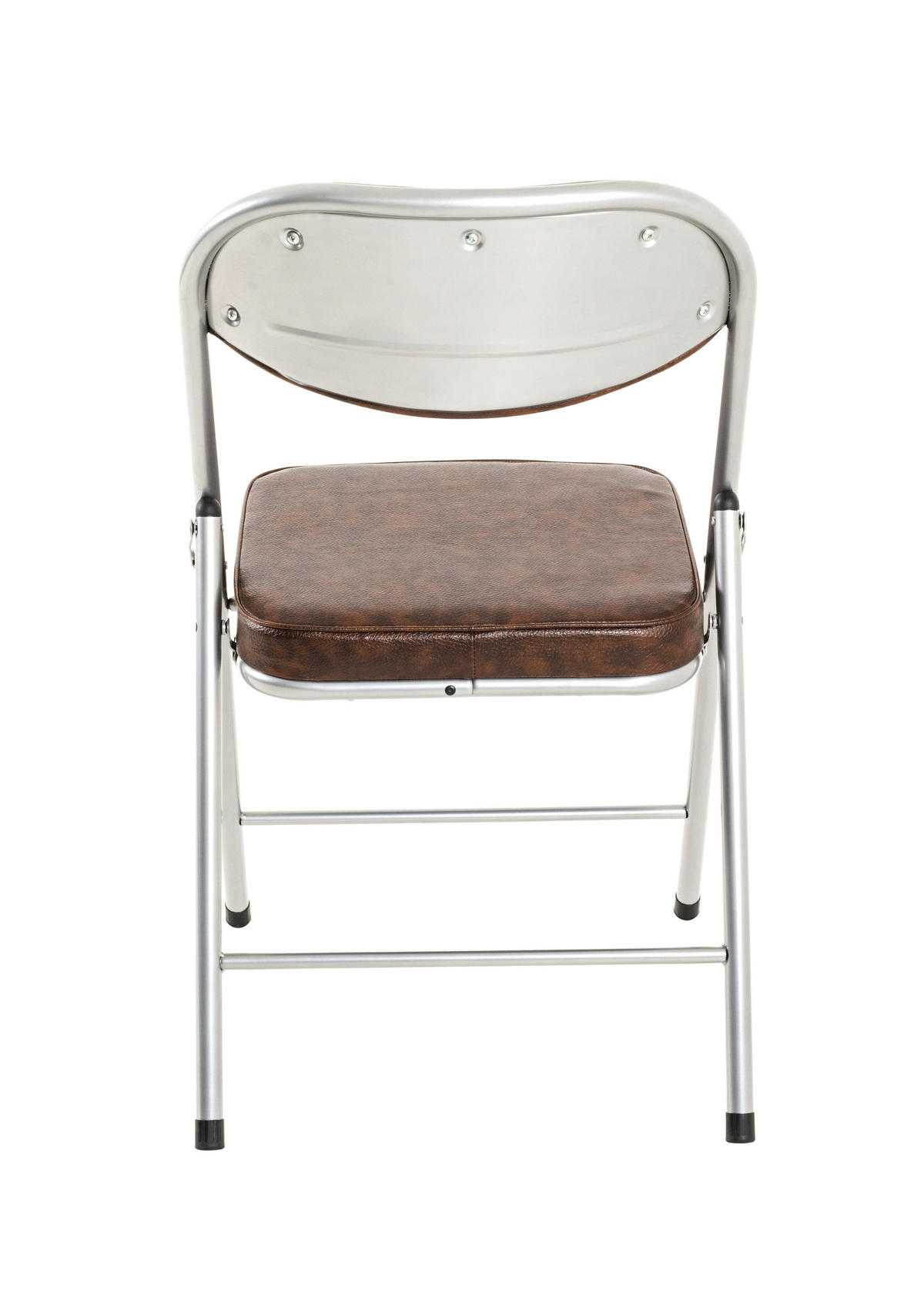 Scaun pliant in metal maro, culoare aluminiu  - maro/culoare aluminiu, Modern, metal (47/79/53cm) - Boxxx