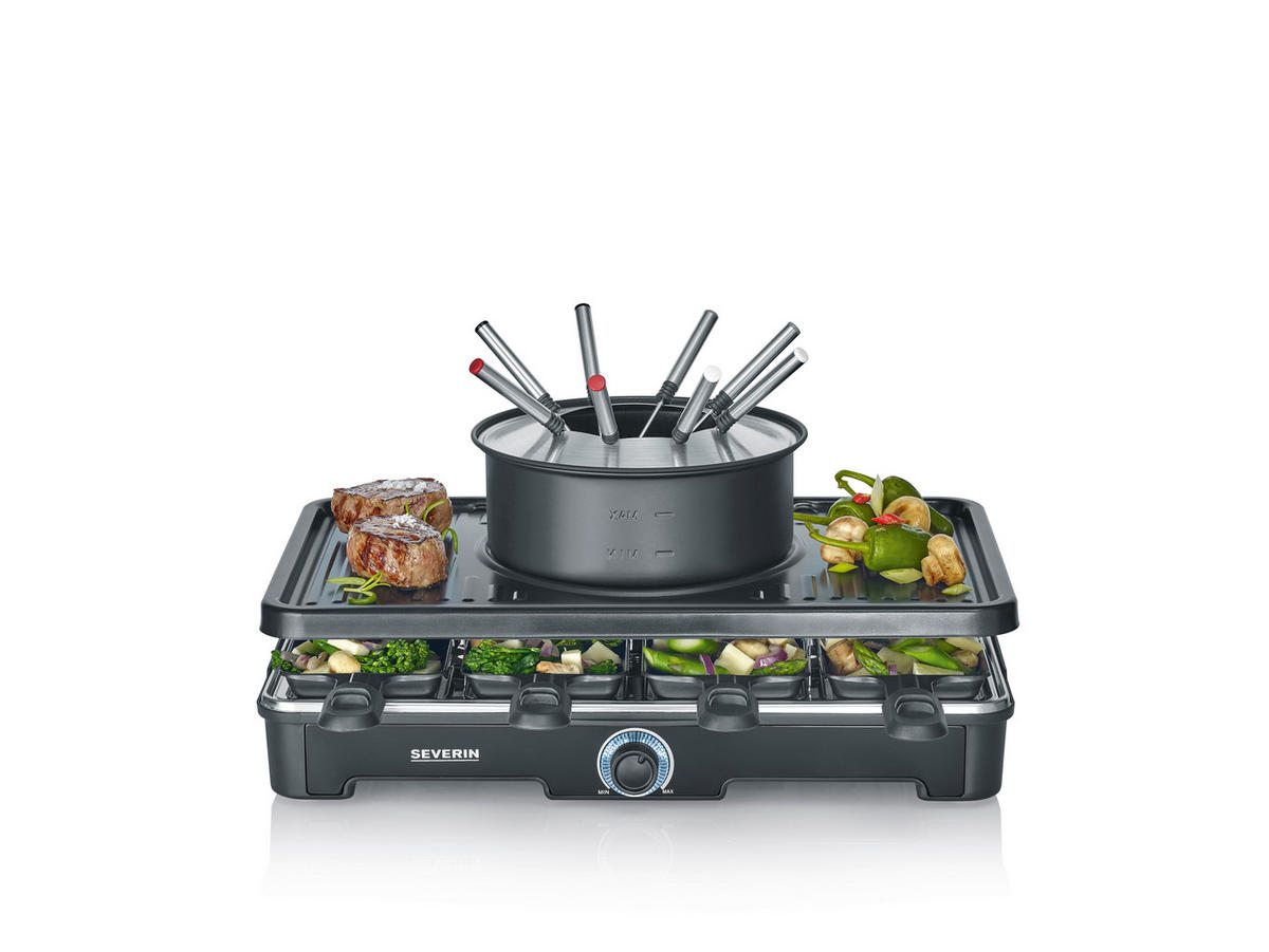 Raclette-/Fondue-Kombination  - Schwarz, Basics, Kunststoff/Metall (40/18/26cm) - Severin