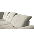 ECKSOFA in Flachgewebe Ecru  313/242 cm  - Ecru/Schwarz, Design, Textil/Metall (313/242cm) - Xora
