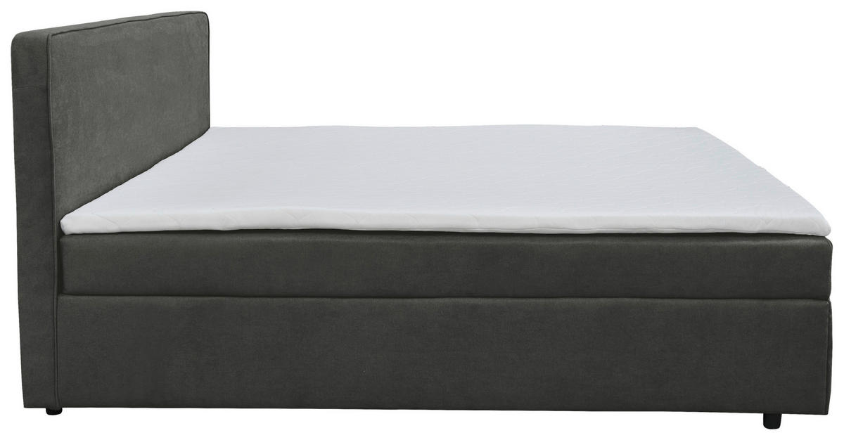 BOXBETT 180/200 cm  in Anthrazit  - Anthrazit/Schwarz, Modern, Holz/Kunststoff (180/200cm) - MID.YOU
