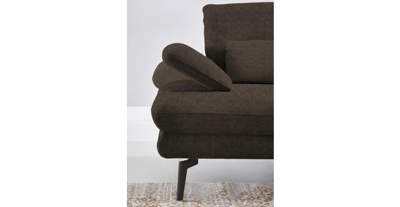 ECKSOFA in Velours Dunkelbraun 310/180 cm - Dunkelbraun/Schwarz, Design, Textil/Metall (310/180cm) - Dieter Knoll