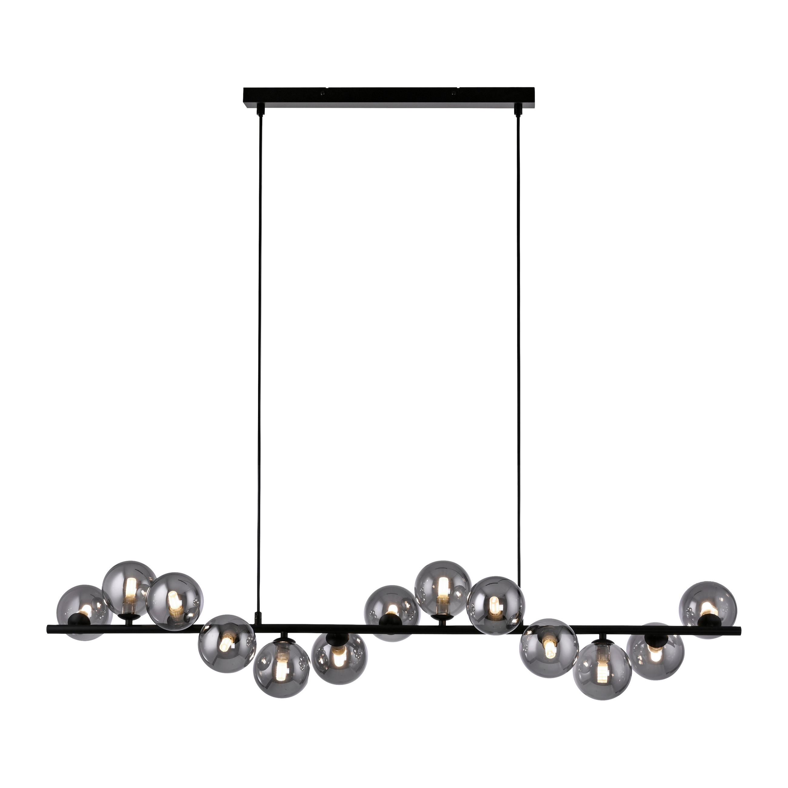 LED-PENDELLEUCHTE 118/23/150 cm  - Schwarz, Design, Glas/Kunststoff (118/23/150cm) - Schöner Wohnen