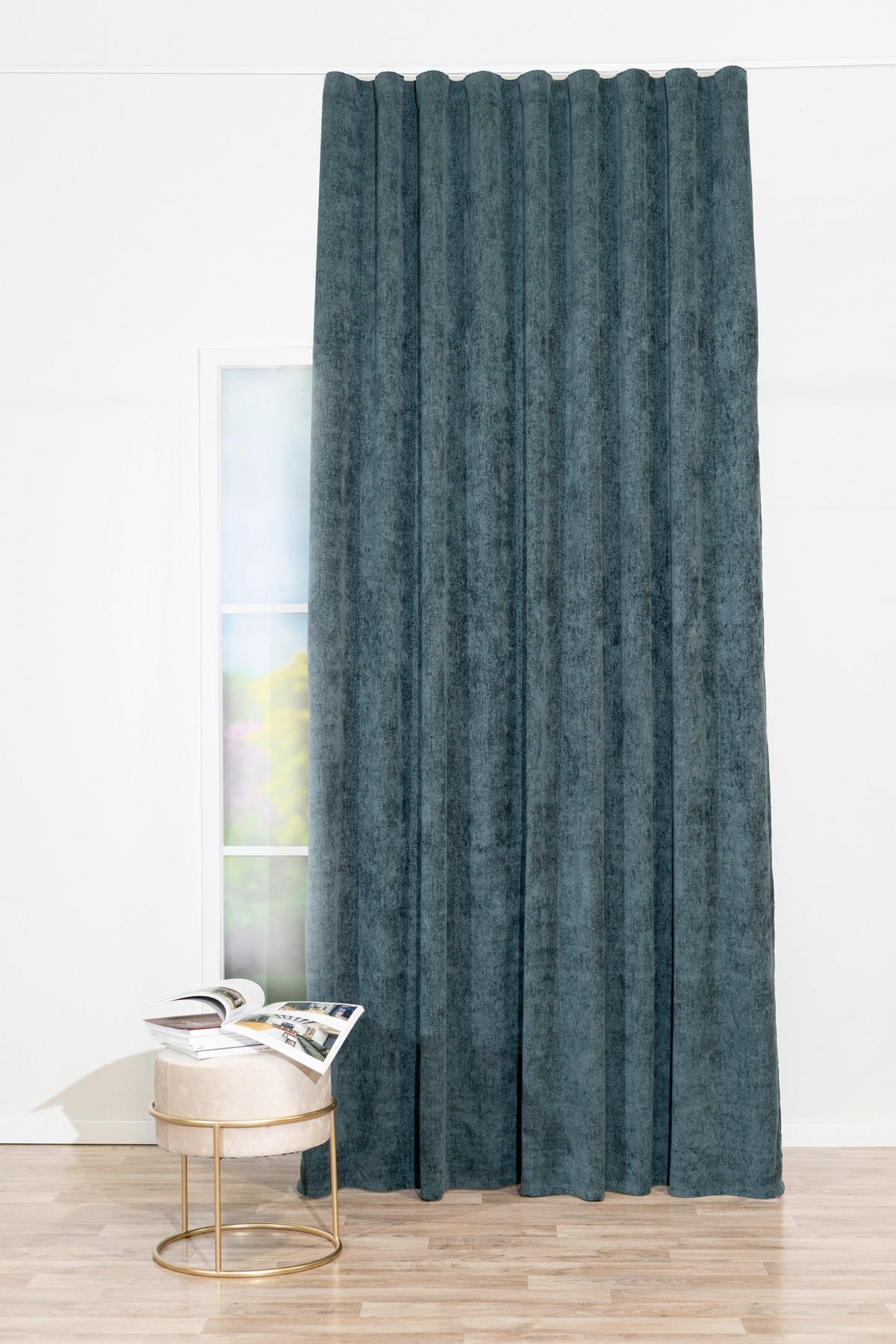 Draperie Confecționată black-out (nu permite trecerea luminii)  - verde smarald, Basics, textil (24/31/4cm)