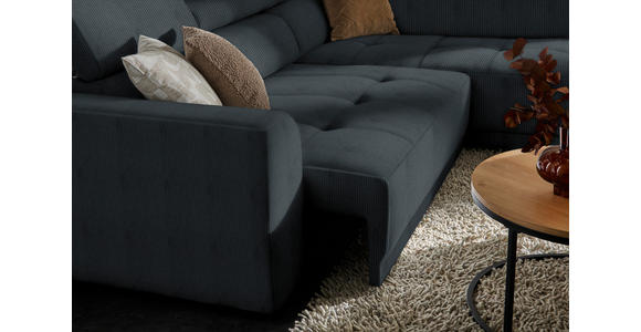 ECKSOFA  in Feincord Anthrazit  284/205 cm  - Anthrazit/Schwarz, Design, Kunststoff/Textil (284/205cm) - Xora