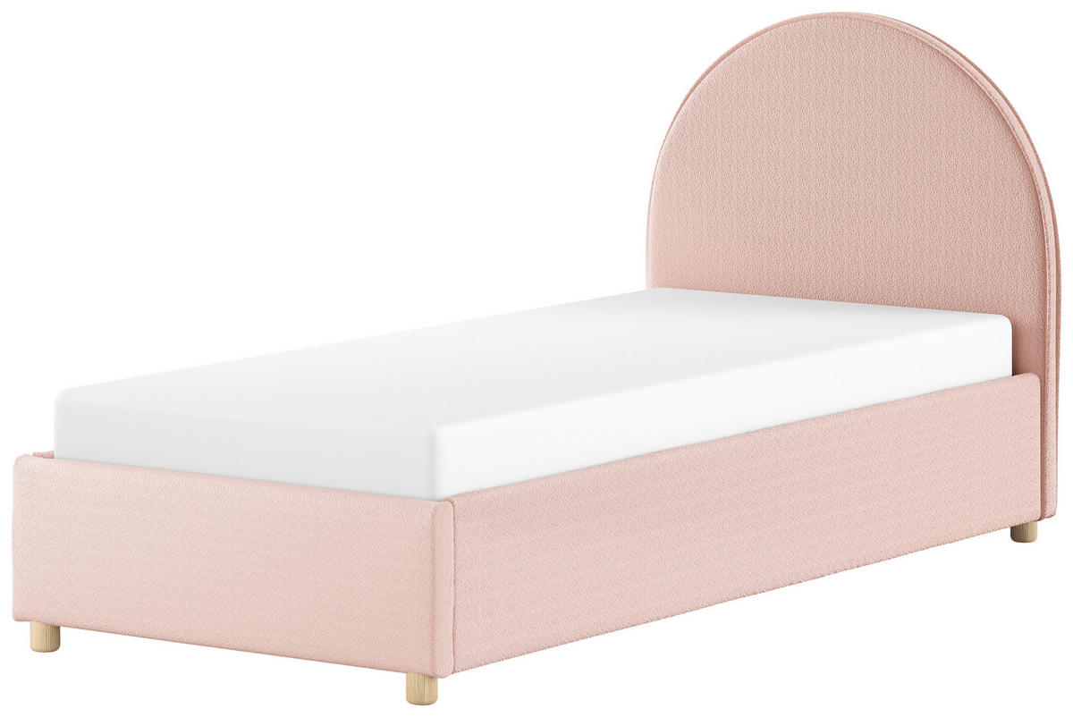 KINDER-/JUNIORBETT - Naturfarben/Rosa, ROMANTIK / LANDHAUS, Holz/Textil (90/200cm) - Vipack