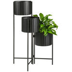BLUMENTOPF  - Schwarz, Basics, Metall (37/65/37cm) - Ambia Home
