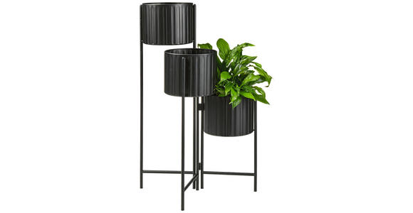 BLUMENTOPF  - Schwarz, Basics, Metall (37/65/37cm) - Ambia Home