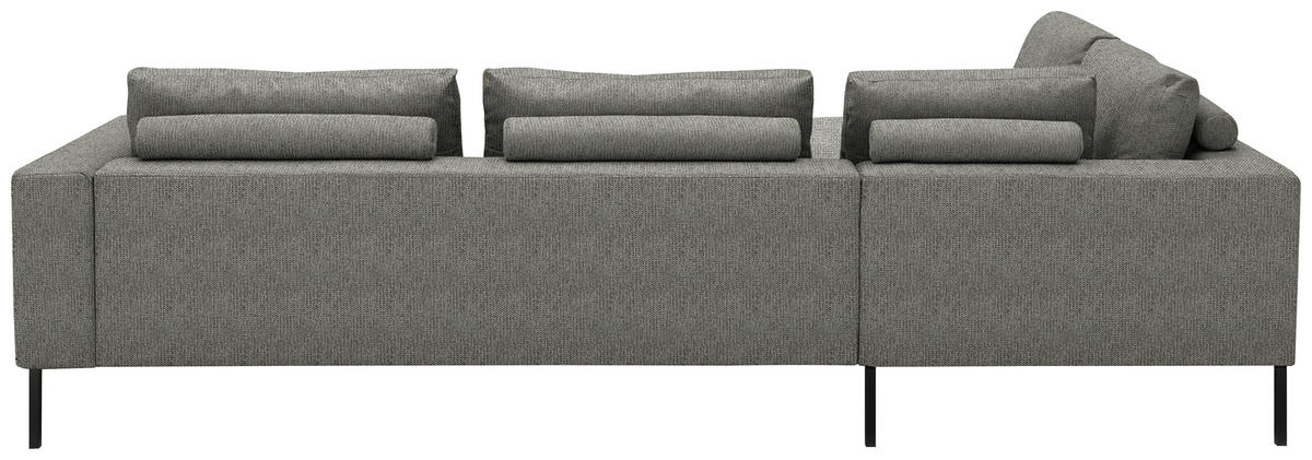ECKSOFA  in Flachgewebe Graubraun  270/308 cm  - Graubraun/Schwarz, Design, Textil/Metall (270/308cm) - Pure Home Lifestyle