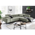 ECKSOFA in Cord Dunkelgrün  - Dunkelgrün/Schwarz, Design, Textil/Metall (321/216cm) - Hom`in