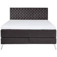 BOXSPRINGBETT 180/200 cm  in Anthrazit  - Chromfarben/Anthrazit, Design, Textil/Metall (180/200cm) - Xora