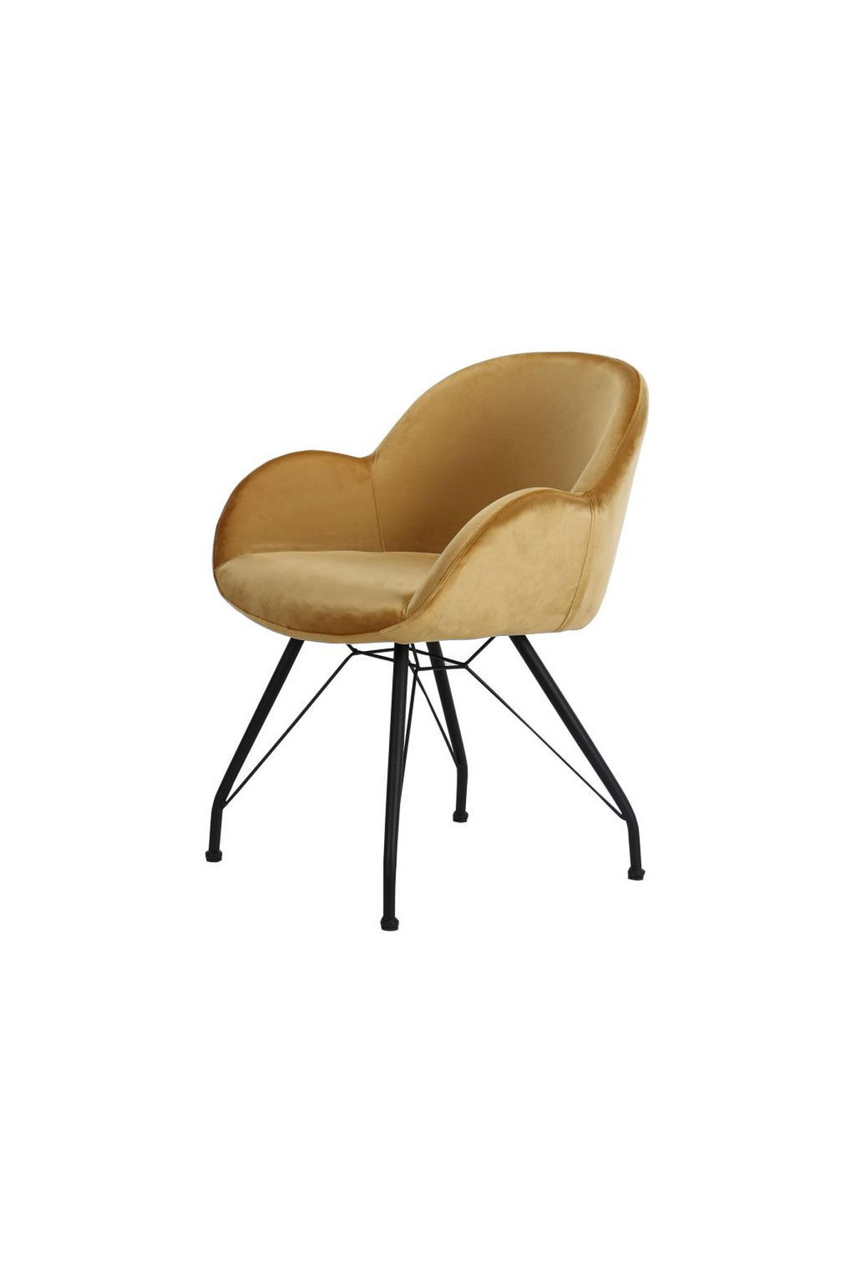 STOLICA  žuta, crna  drvo, metal, tekstil      - žuta/crna, Moderno, drvo/metal (58,56/81/59cm) - Xora