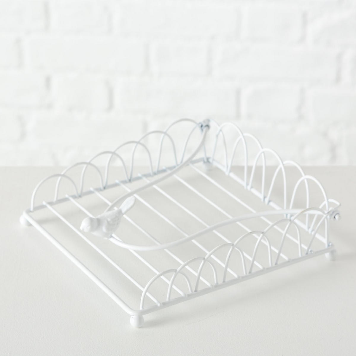 SERVIETTENHALTER    - Weiß, Basics, Metall (12/14/5cm)