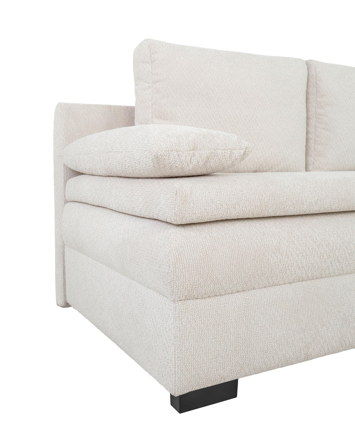 SCHLAFSOFA in Struktur Creme  - Creme/Schwarz, Konventionell, Kunststoff/Textil (195/93/83cm) - Carryhome