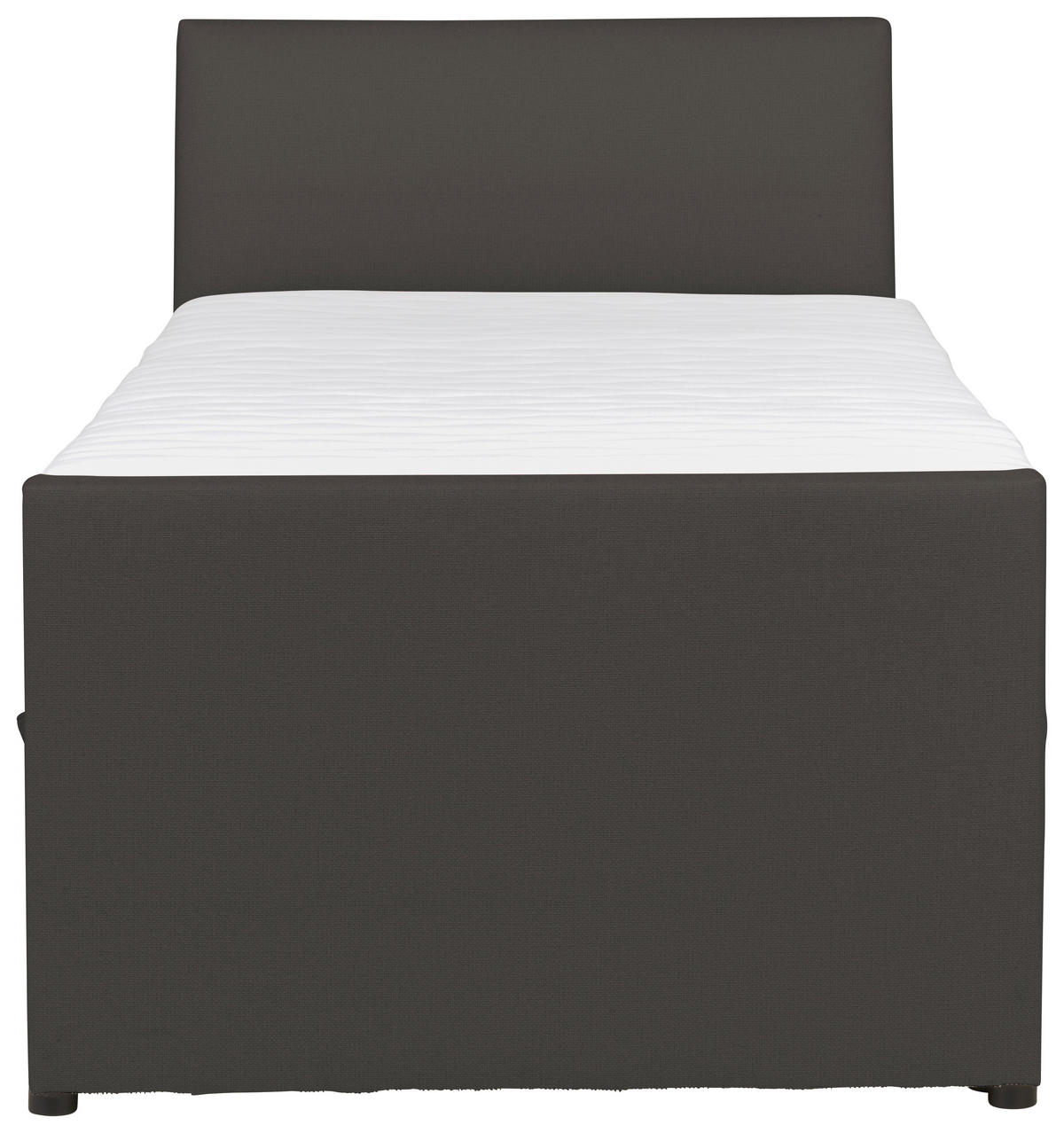 BOXSPRING-ÁGY 100/200 cm  grafitszürke  - grafitszürke/fekete, Modern, textil/fa (100/200cm) - MID.YOU