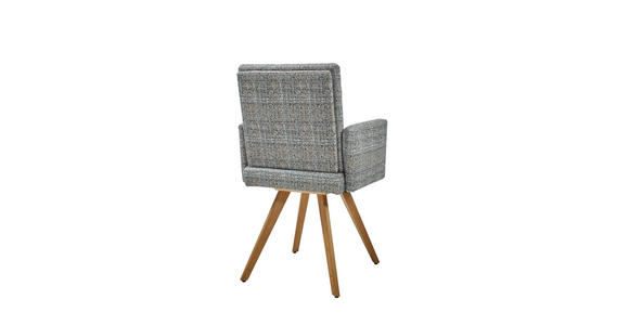 ARMLEHNSTUHL in Flachgewebe - Blau/Eichefarben, Design, Holz/Textil (56/92/60cm) - Dieter Knoll