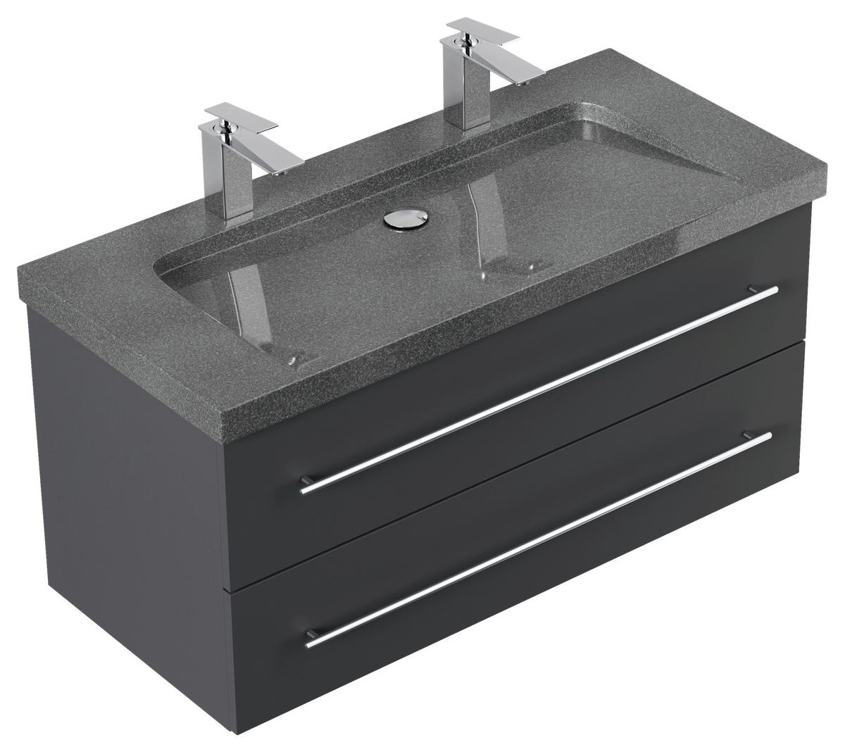 WASCHTISCHKOMBI 100 cm  - Graphitfarben, Basics, Holzwerkstoff/Stein (100cm) - MID.YOU