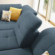 ECKSOFA in Chenille Blau  240/308 cm  - Blau/Schwarz, Design, Textil/Metall (240/308cm) - Xora