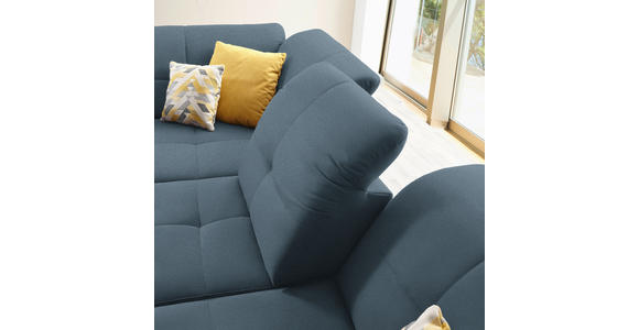 ECKSOFA in Chenille Blau 240/308 cm - Blau/Schwarz, Design, Textil/Metall (240/308cm) - Xora