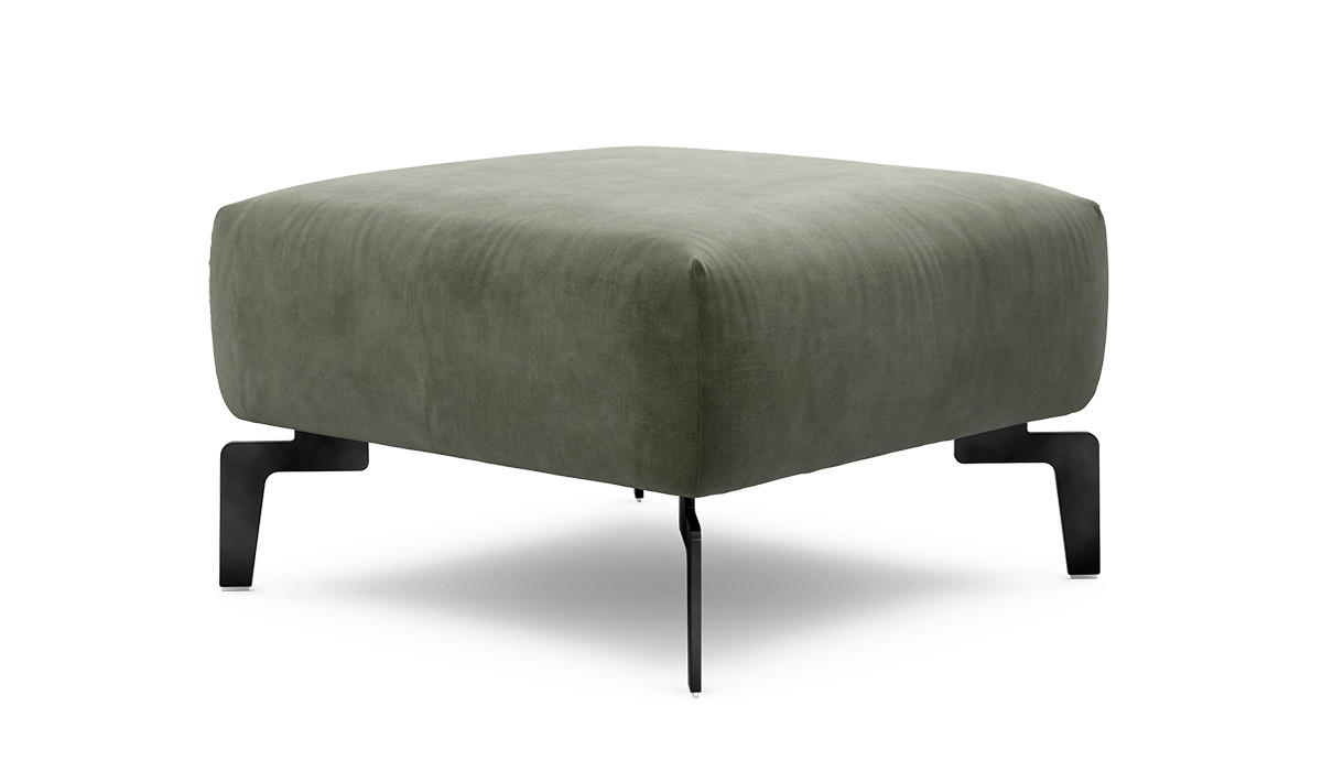HOCKER Samt Waldgrün  - Waldgrün/Schwarz, Design, Textil/Metall (70/70/46cm) - SENSOO