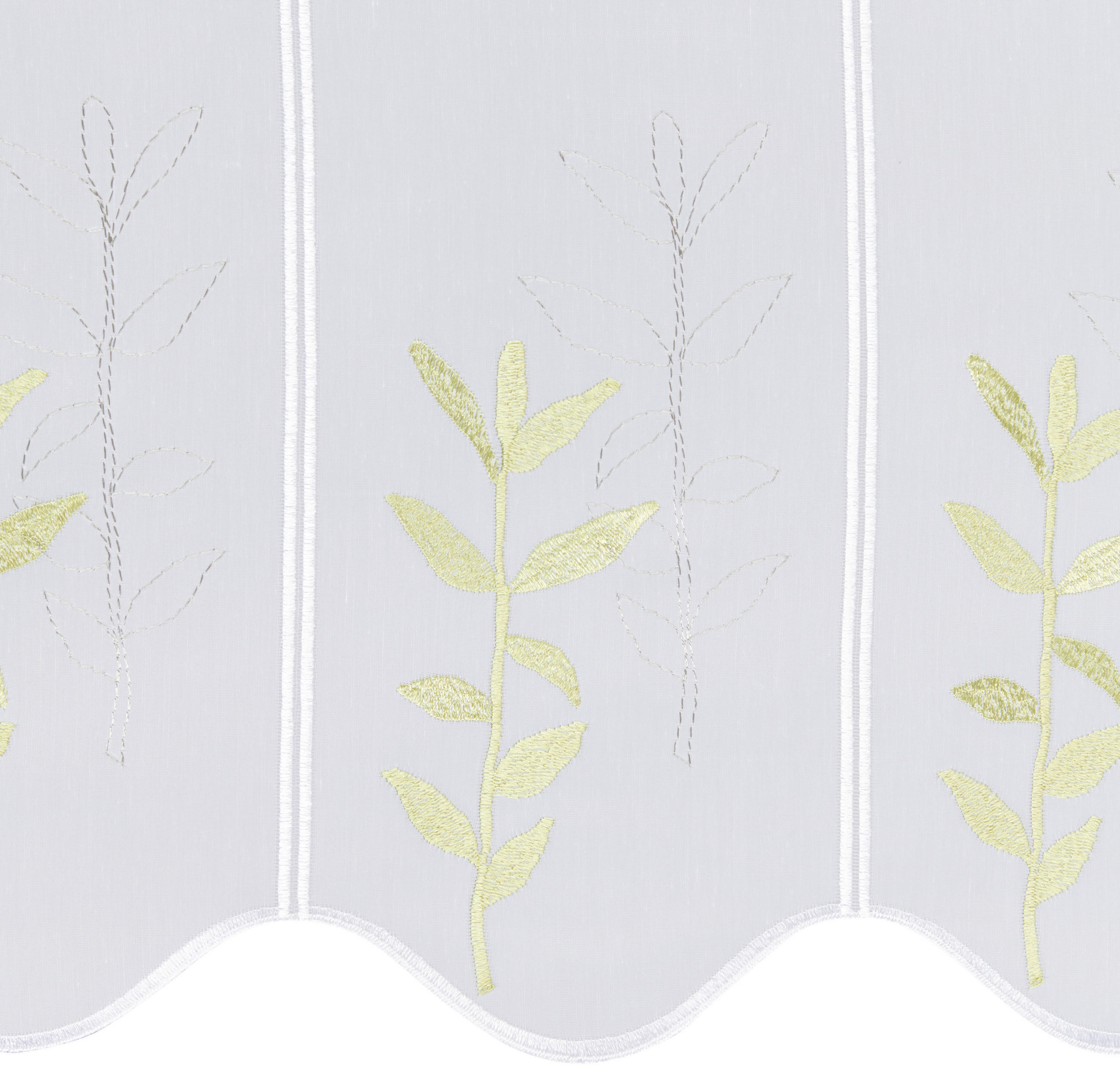KURZGARDINE 70 cm   - Weiß/Grün, Design, Textil (70cm) - Esposa
