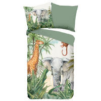 JUGENDBETTWÄSCHE Jungle Renforcé 135/200 cm  - Multicolor, Natur, Textil (135/200cm)
