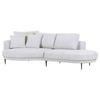 ECKSOFA in Chenille Grauweiß  140/275 cm  - Grauweiß/Schwarz, KONVENTIONELL, Textil/Metall (140/275cm) - Carryhome