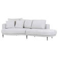 ECKSOFA Grauweiß Chenille  - Grauweiß/Schwarz, KONVENTIONELL, Textil/Metall (140/275cm) - Carryhome