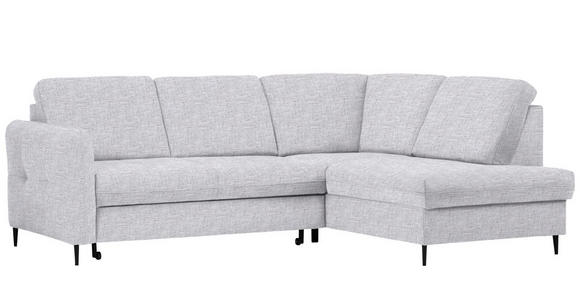 ECKSOFA Hellgrau Chenille - Hellgrau/Schwarz, MODERN, Holz/Textil (241/184cm) - Carryhome
