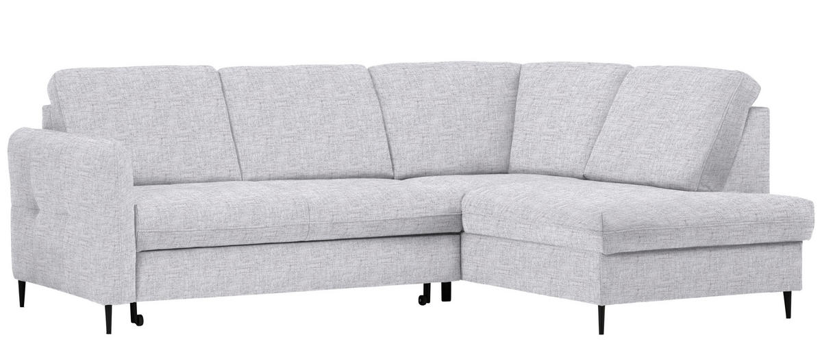 ECKSOFA in Chenille Hellgrau  - Hellgrau/Schwarz, Modern, Holz/Textil (241/184cm) - Carryhome