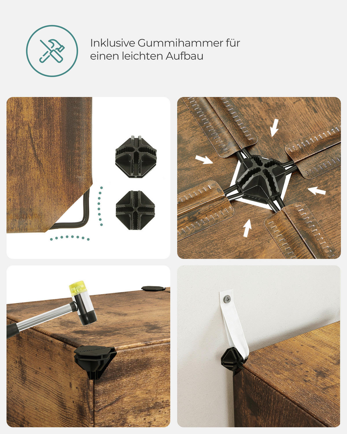 AUFBEWAHRUNGSREGAL - Braun, Basics, Kunststoff/Metall (123/123/31cm)