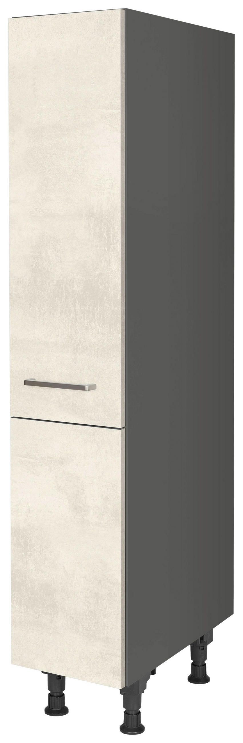 APOTHEKERSCHRANK 30/168/58 cm  in Weiß  - Schieferfarben/Edelstahlfarben, MODERN, Holzwerkstoff/Metall (30/168/58cm) - Nobilia